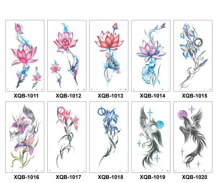 10 Sheets Art Waterproof Half Arm Temporary Tatto