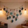 (Finished Product)Macrame Wall Hanging Macrame Leaves Tapestry Wall Hanging Decoration Boho Leaf Feather Tassel Garland Tapestry for Bedroom Living Room Nursery Decor