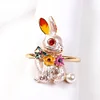 Cute Bunny Flower Thanksgiving Catering Napkin Ring