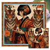 【Limited Stock Sale】Girl And Tiger-11CT Stamped Cross Stitch 50*50cm tapestrymarket