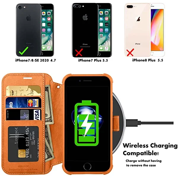 VANAVAGY iPhone SE 2022/iPhone SE 2020 Wallet /iPhone 8/iPhone 7 Wallet Case 4.7 inch