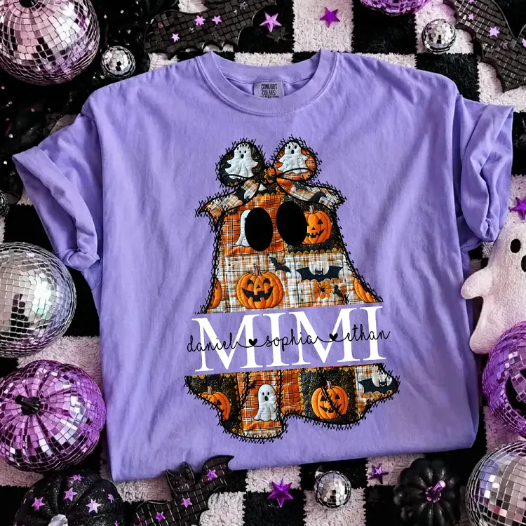 Personalized Mimi Halloween T-Shirt with Grandkids&rsquo; Names