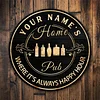 Home Bar Customized Tin Painting / Wooden Painting (Round 12*12 inches)