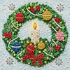 Framed Christmas Wreath - DIY Button Art Painting Kit for Creativity DIY Pearl Dot Crafts for Gift Home Wall Decor 30*30CM