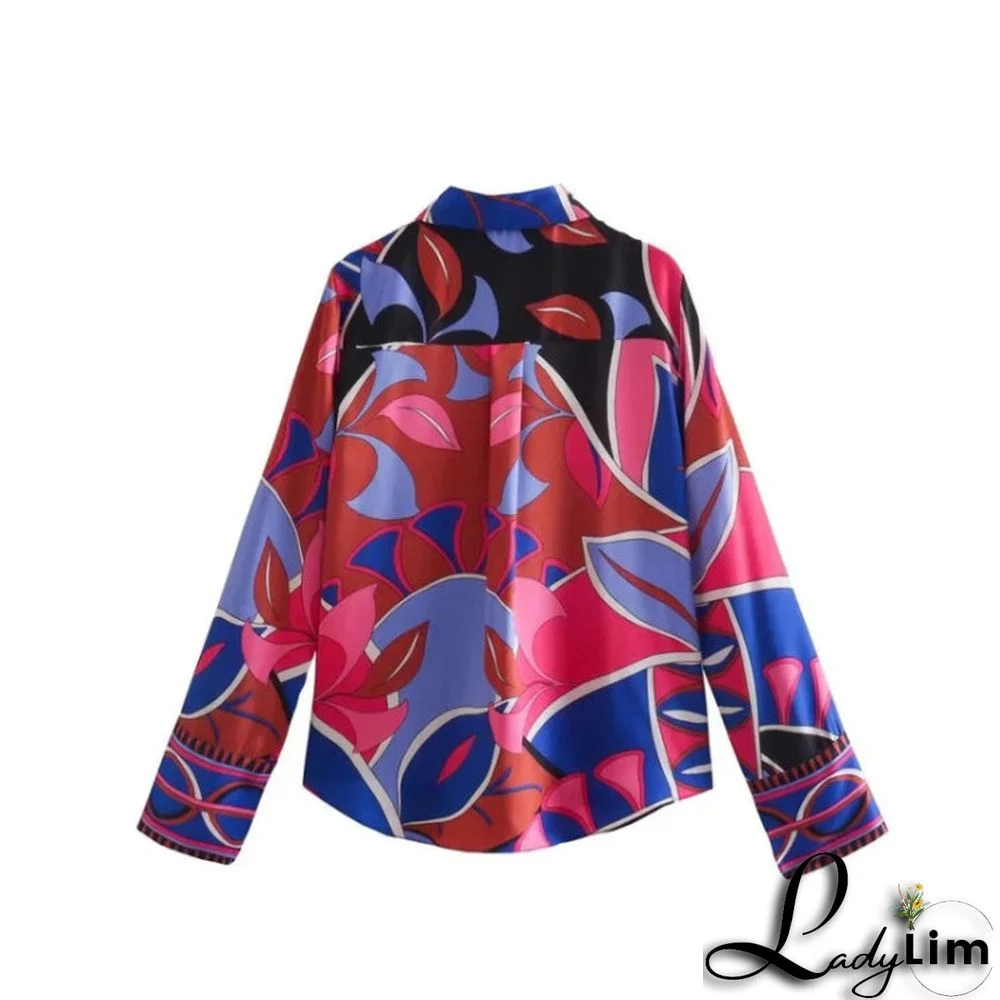 Single-breasted Printed Shirt and Bottom