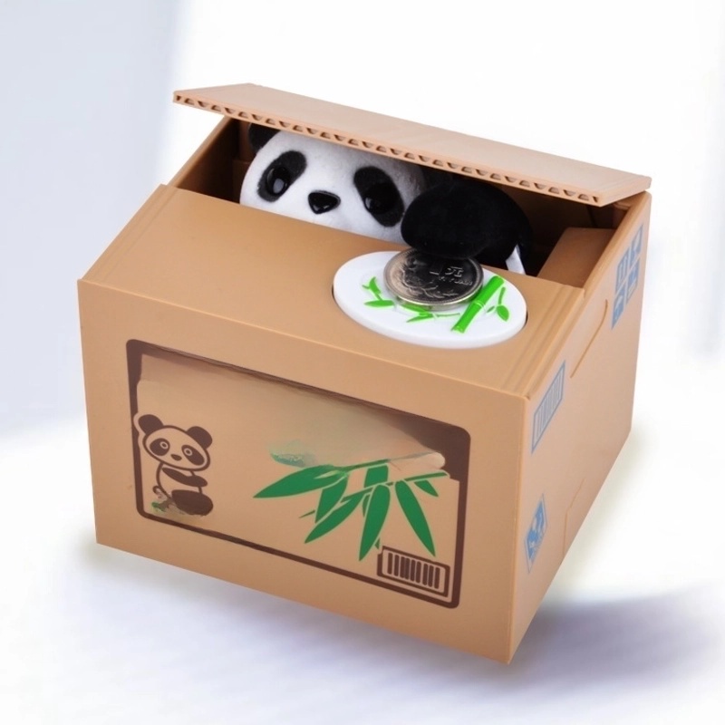 New Creative Steal Coin Cute Panda Cat Savings Box