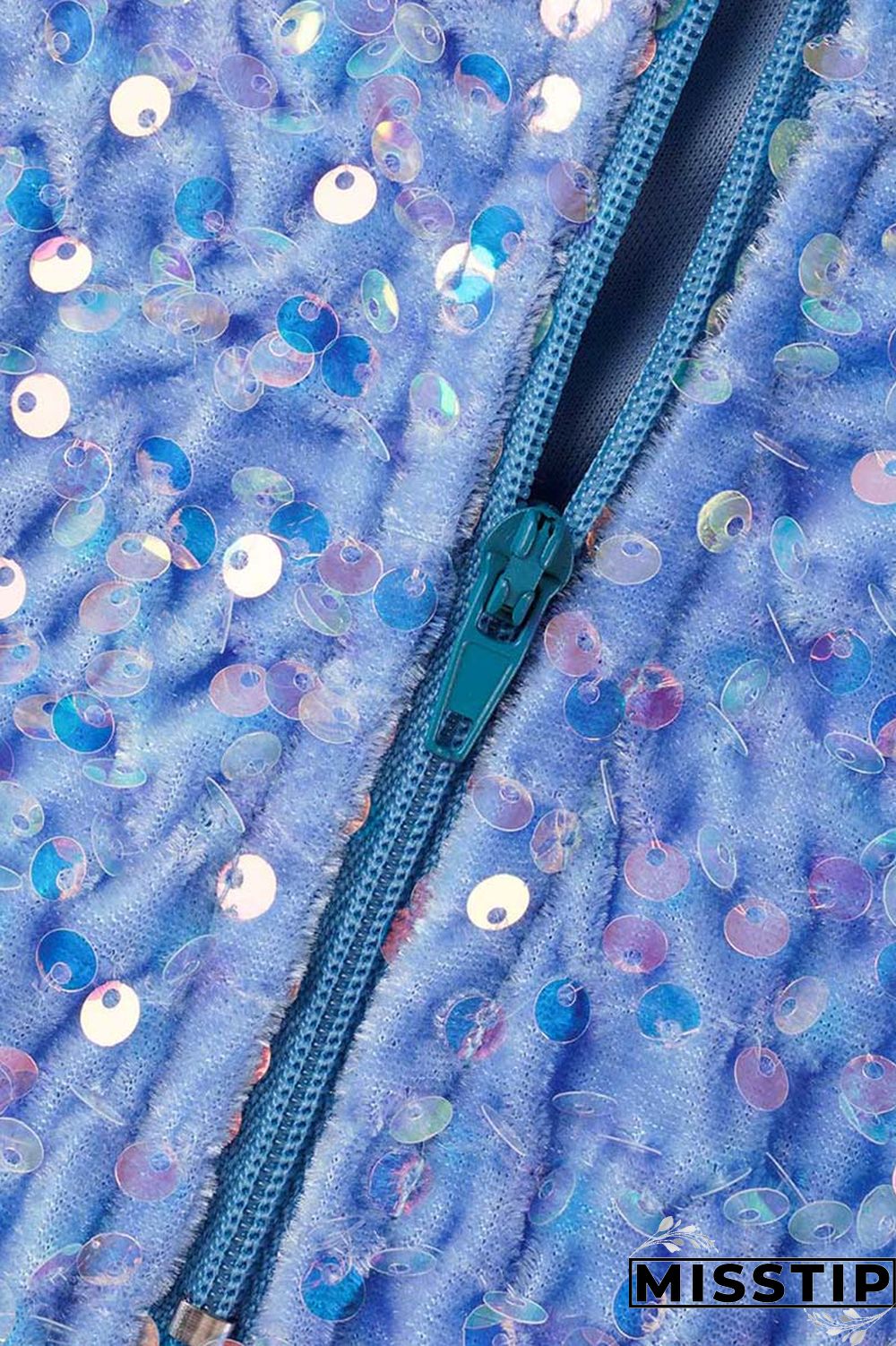 Blue Sexy Patchwork Sequins Backless Halter Sleeveless Dress Dresses