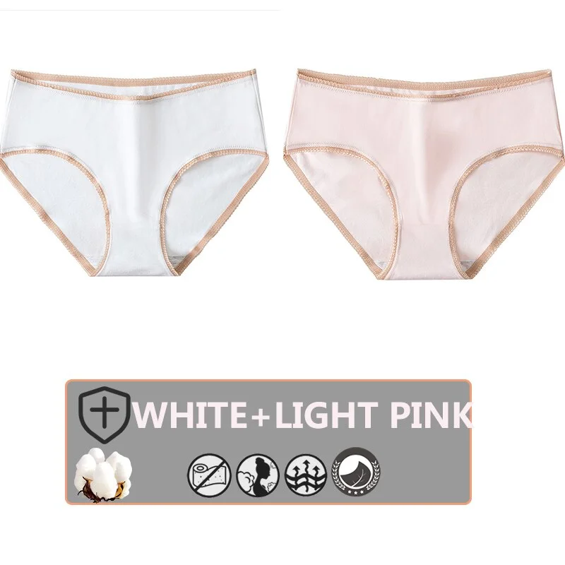 FINETOO 2PCS/Set Cotton Panties Women Sexy Underwear For Girl Lingerie Lady Cute 8 Solid Candy Colors Pantys Woman Female Briefs
