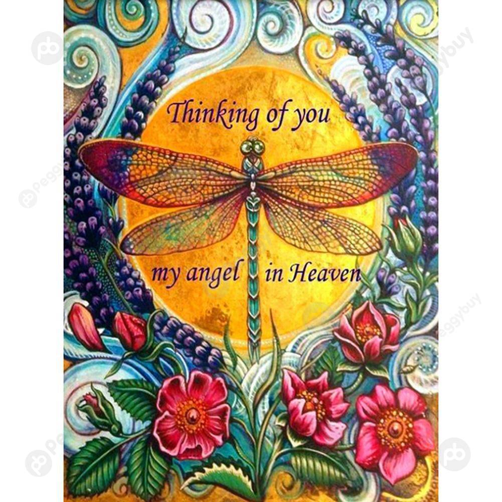 

30*40CM Round Drill Diamond Painting-Dragonfly, 501 Original