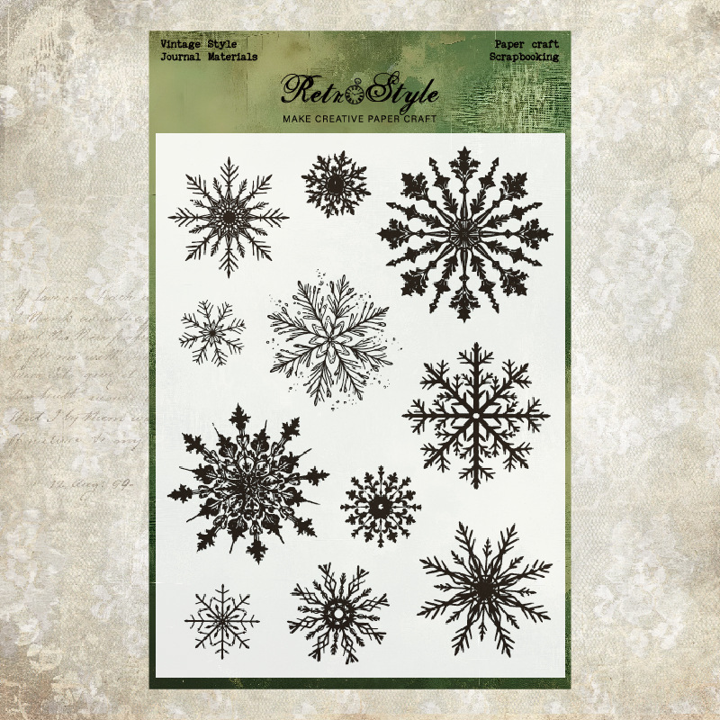 Silicone Stamp - Vintage Dark Spider Web Snowflake Elk Transparent 