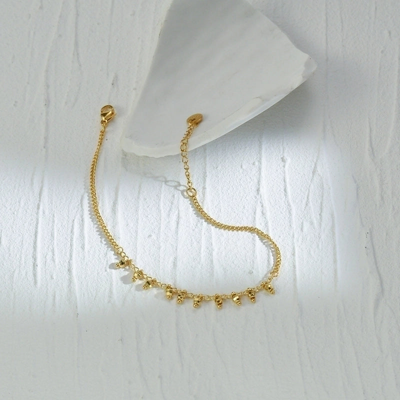 304 Stainless Steel 18K Gold Plated Fashion Beaded Plating Round Bracelets