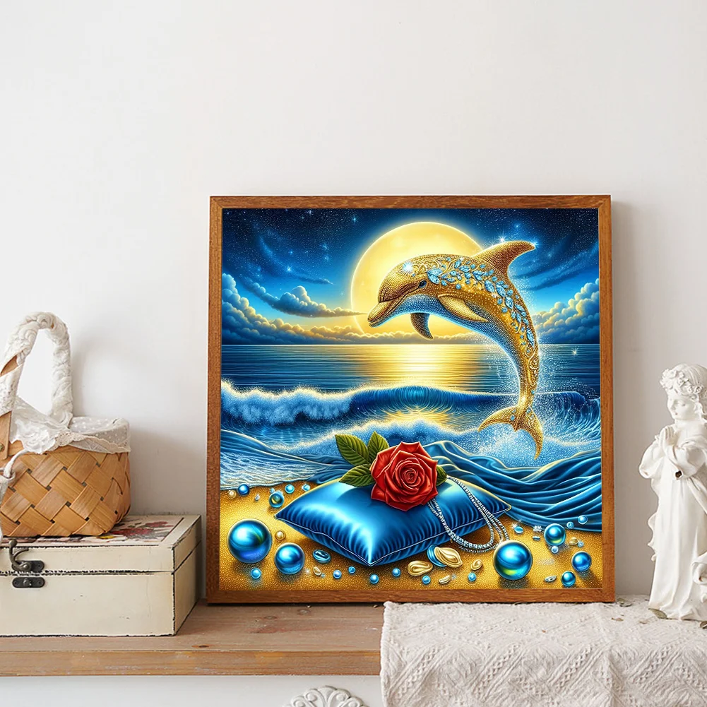 Diamond Painting - Full Round Drill - Ocean Dolphin(Canvas|40*40cm)