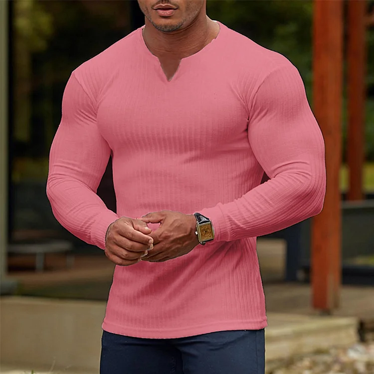 BrosWear Casual Small V-Neck Bottoming Shirt