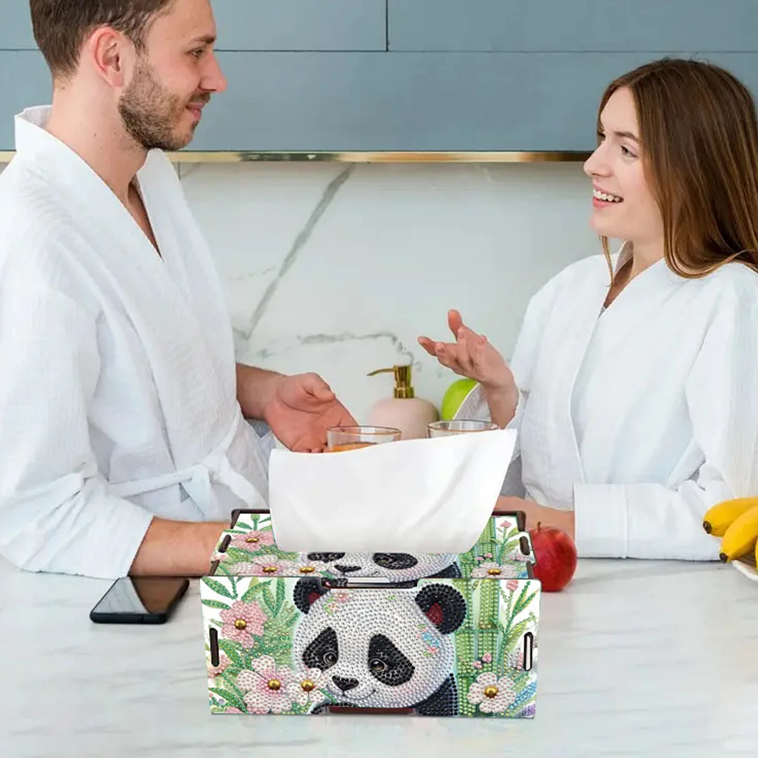 Wooden Diamond Painting Tissue Box for Home and Office Decoration(CZH003)