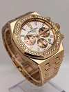 Audemars Piguet Royal Oak Chronograph Rose Gold Silver Dial Diamond Bezel 26315OR.ZZ.1256OR.01