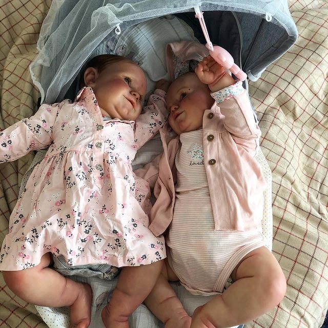  [Newly Reborns]20" Truly Look Real Silicone Smile Reborn Baby Dolls Twin Sisters Emma and Ava - Reborndollsshop®-Reborndollsshop®