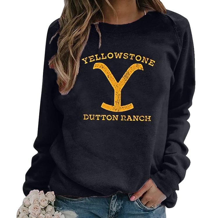 Women's Crewneck Yellowstone National Park Printing tShirt