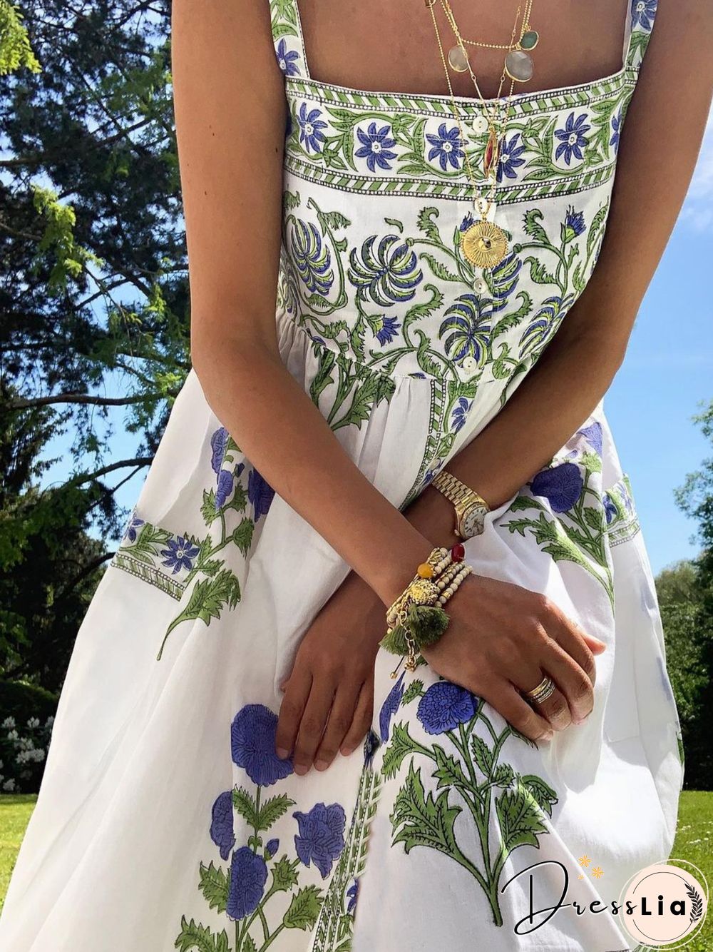 Sleeveless Plus Size Printed Dress