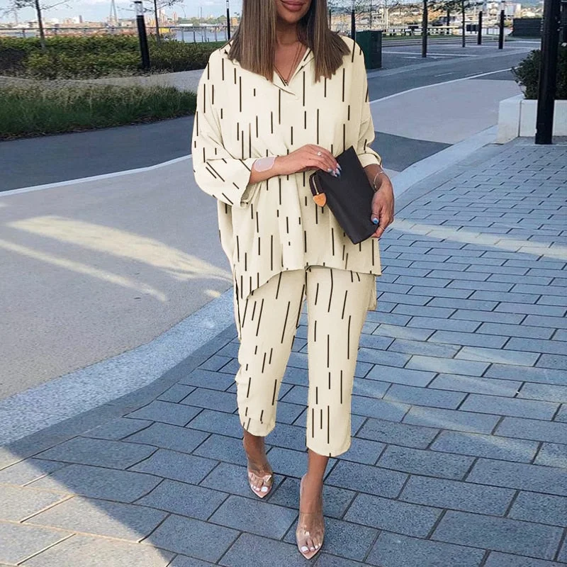 Two Piece Sets ZANZEA Fashion Polka Dot Printed Pant Sets Women Summer Matching Sets Casual Urban Tracksuits Trouser Suits 2PCS