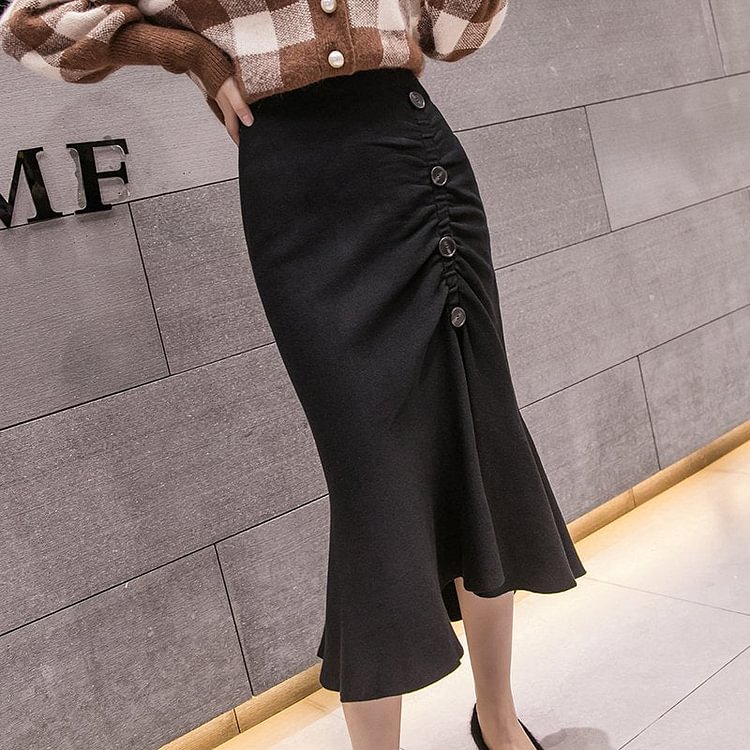 Bodycon Checkered/plaid Knitted Skirts