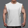 Gioiacombo&trade; Gilet sportivo fitness da uomo a spalla larga in cotone sciolto