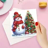 (US Only)6PCS DIY Xmas Snowman Diamond Art Greeting Cards Congratulations Cards & Gifts
