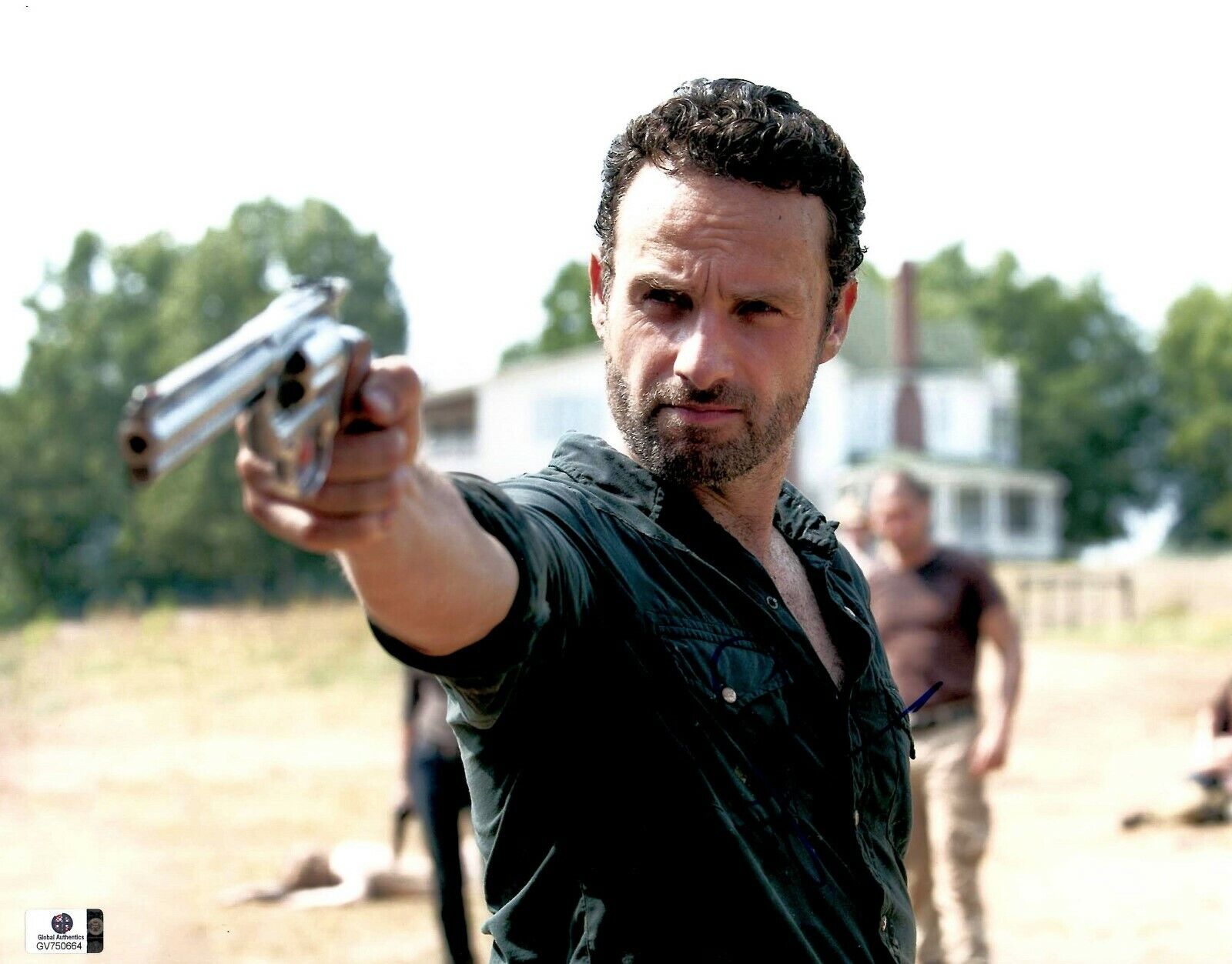 Andrew Lincoln Signed Autographed 11X14 Photo Poster painting Walking Dead Rick w/Gun GV750664