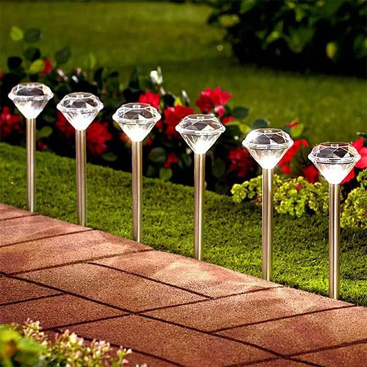 Solar  LED Straight Pole Diamond Outdoor Waterproof Lamp CSTWIRE