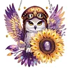 Eule Sonnenblume 2D flache DIY-Acryl-Diamant-Malset, Fensterh&auml;nger-Wanddekoration
