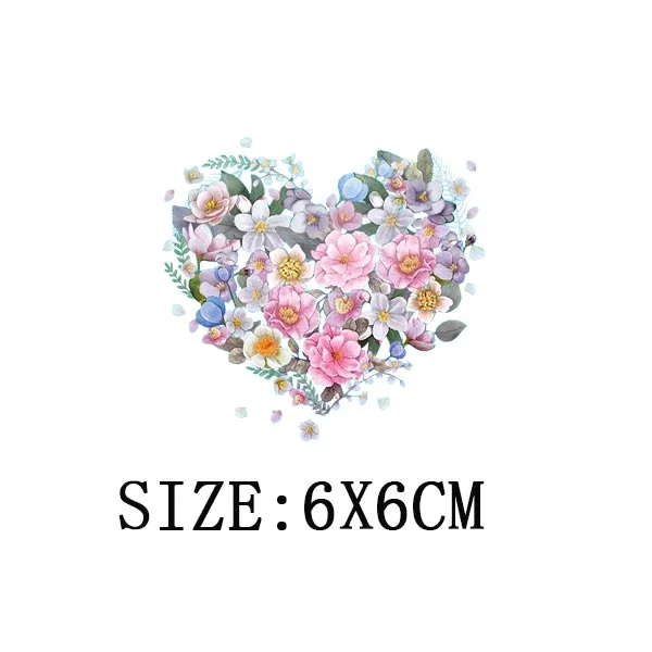 Beautiful Flowers Thermal Sticker On T-shirt DIY Washable Iron On Transfer For Clothing Funny Design Patches On Clothes Applique