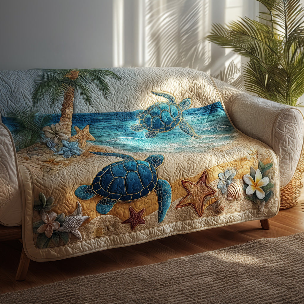 Shoreline Serenity Quilted Sofa Cover NCU0VL3011 everthome