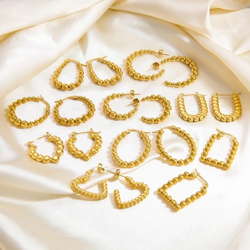 1 Pair Cute Sweet Artistic Round Infinity 304 Stainless Steel Hoop Earrings Ear Studs