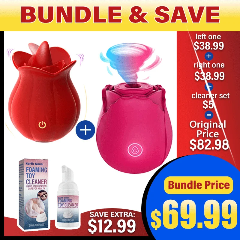The Original Rose Toy™ In Seven Colors And10 Speeds Rose Clitoral Stimulator With Licking Vibrator