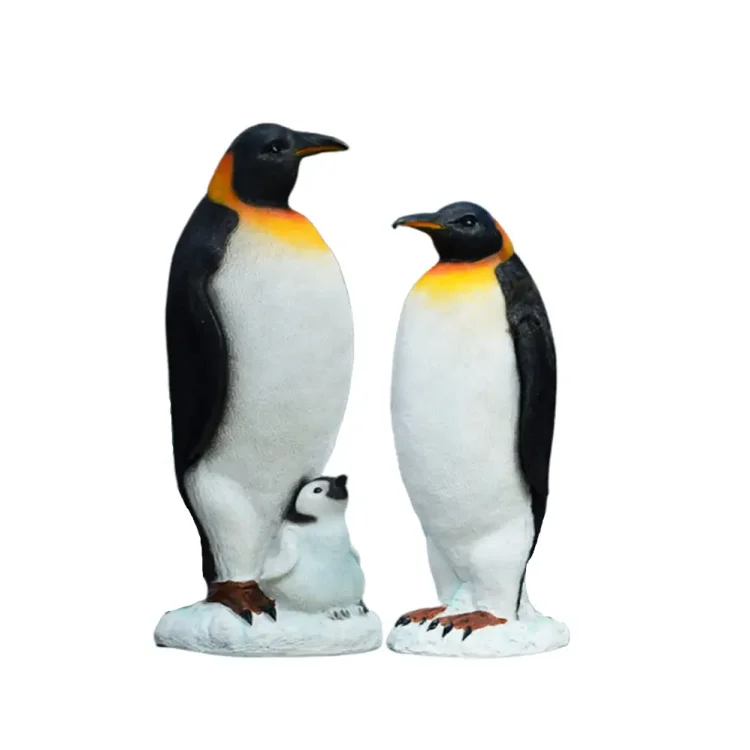 Large fiberglass penguins in public art