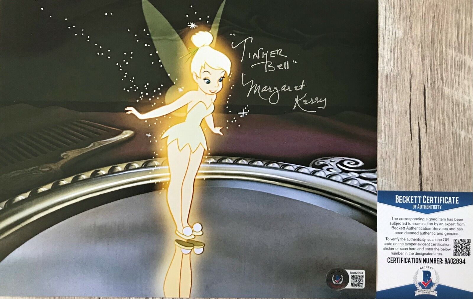 PETER PAN!! Margaret Kerry Autographed Signed TINKER BELL 8x10 Photo Poster painting Beckett BAS