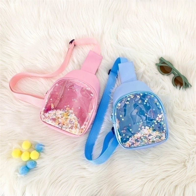 Pvc Candy Color Plastic Transparent Children’s Chest Bag Crossbody Small Bag Shoulder Bag