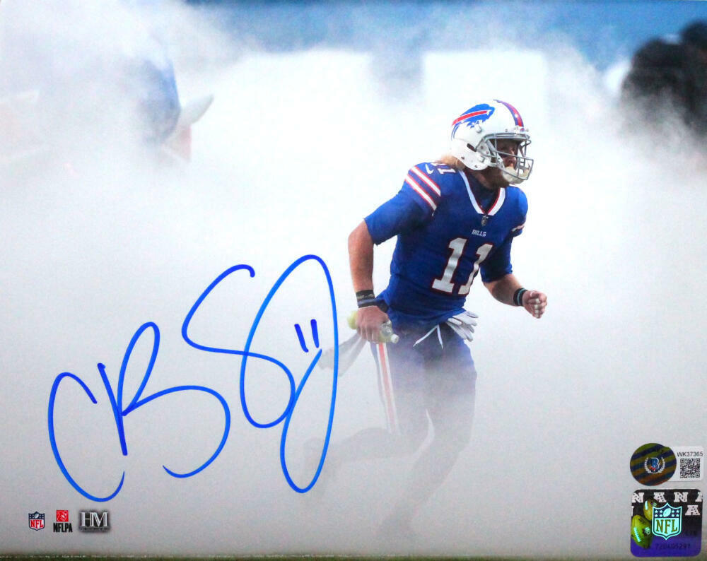 Cole Beasley Autographed Buffalo Bills 8x10 Tunnel HM Photo Poster painting- Beckett W *Blue