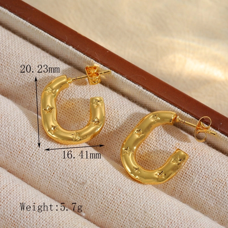 1 Pair Basic Minimalist Irregular Geometric Plating 304 Stainless Steel 18K Gold Plated Earrings