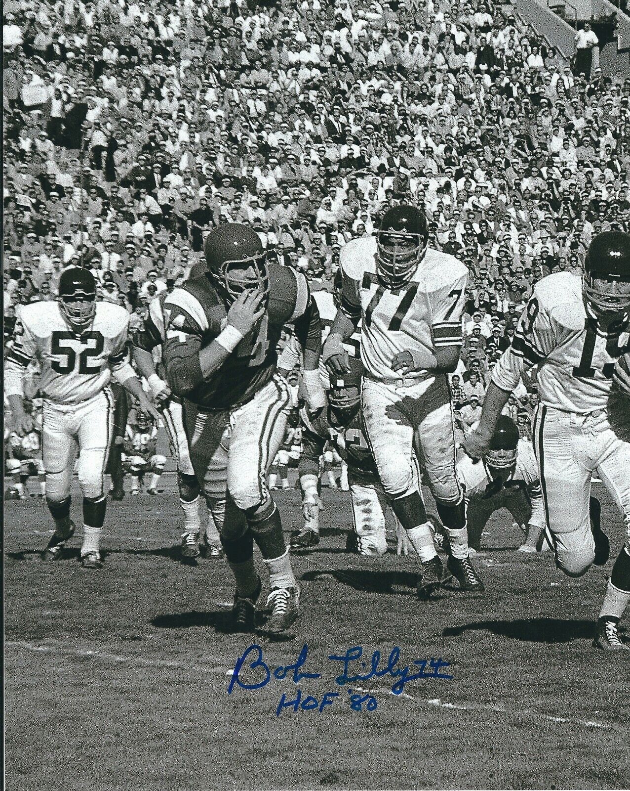 Autographed BOB LILLY Dallas Cowboys 8x10 Photo Poster painting w/COA