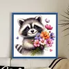 Raccoon-Partial 11CT Stamped Cross Stitch Bead Embroidery 36*36cm/14.17*14.17in tapestrymarket