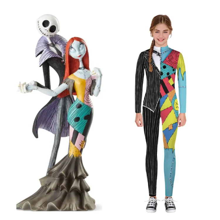 The Nightmare Before Christmas Cosplay Costume Jumpsuit Outfits Halloween Carnival Suits