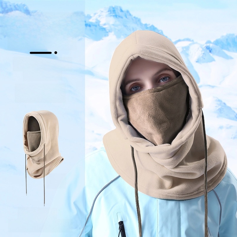 Ski Hat Head Cover Polar Fleece Scarf Scarf Face Protection Neck Integrated Cycling Cold-proof Outdoor Sports Warm