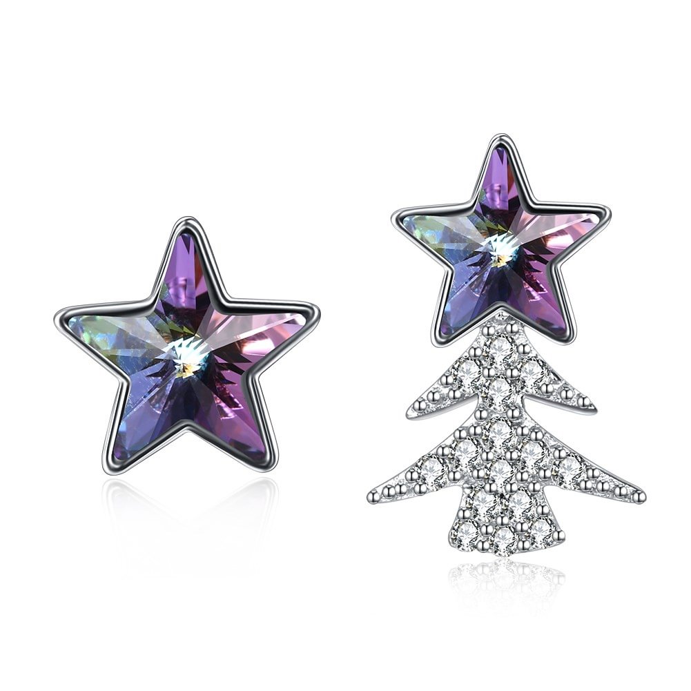 Crystal  Christmas Pentagram Crystal Statement Earrings