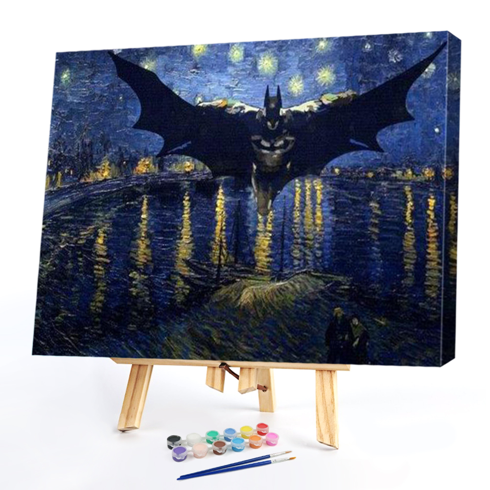 

40*50cm - Paint By Numbers - Bat and Starry Sky, 501 Original