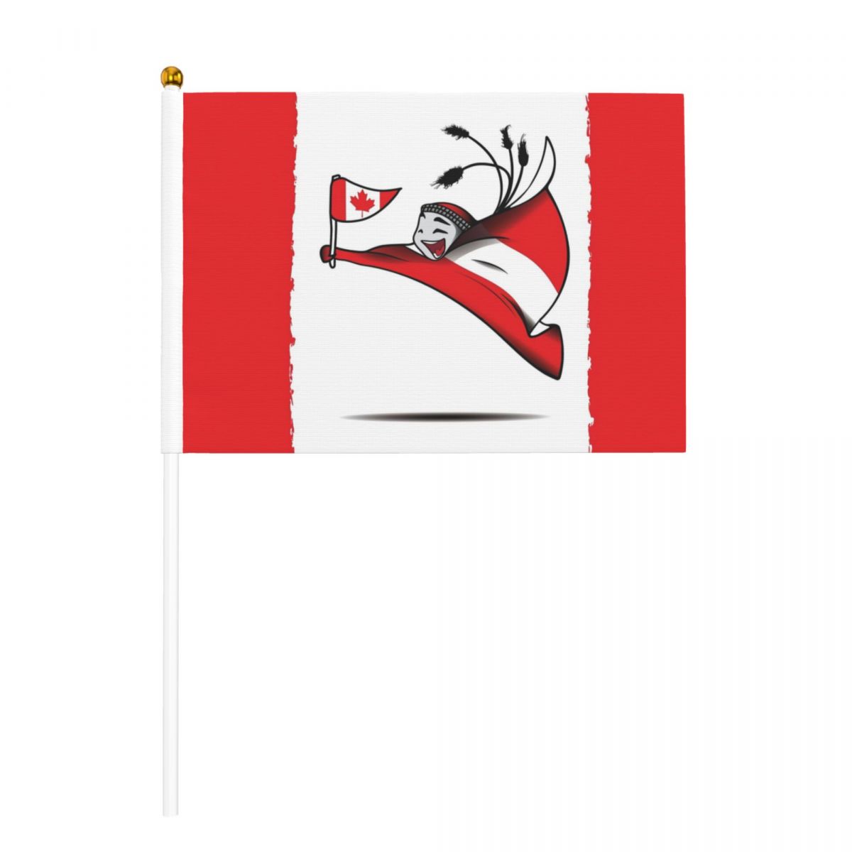 Canada World Cup 2022 Mascot Small Stick Mini Hand Held Flags