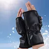 Rechargeable USB Fingerless Heated Gloves w/3 Heating Levels for Sports Skiing