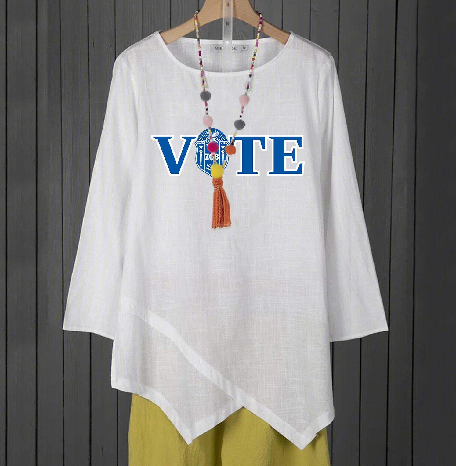 Vote Fashion Cotton & Linen Print T-Shirt