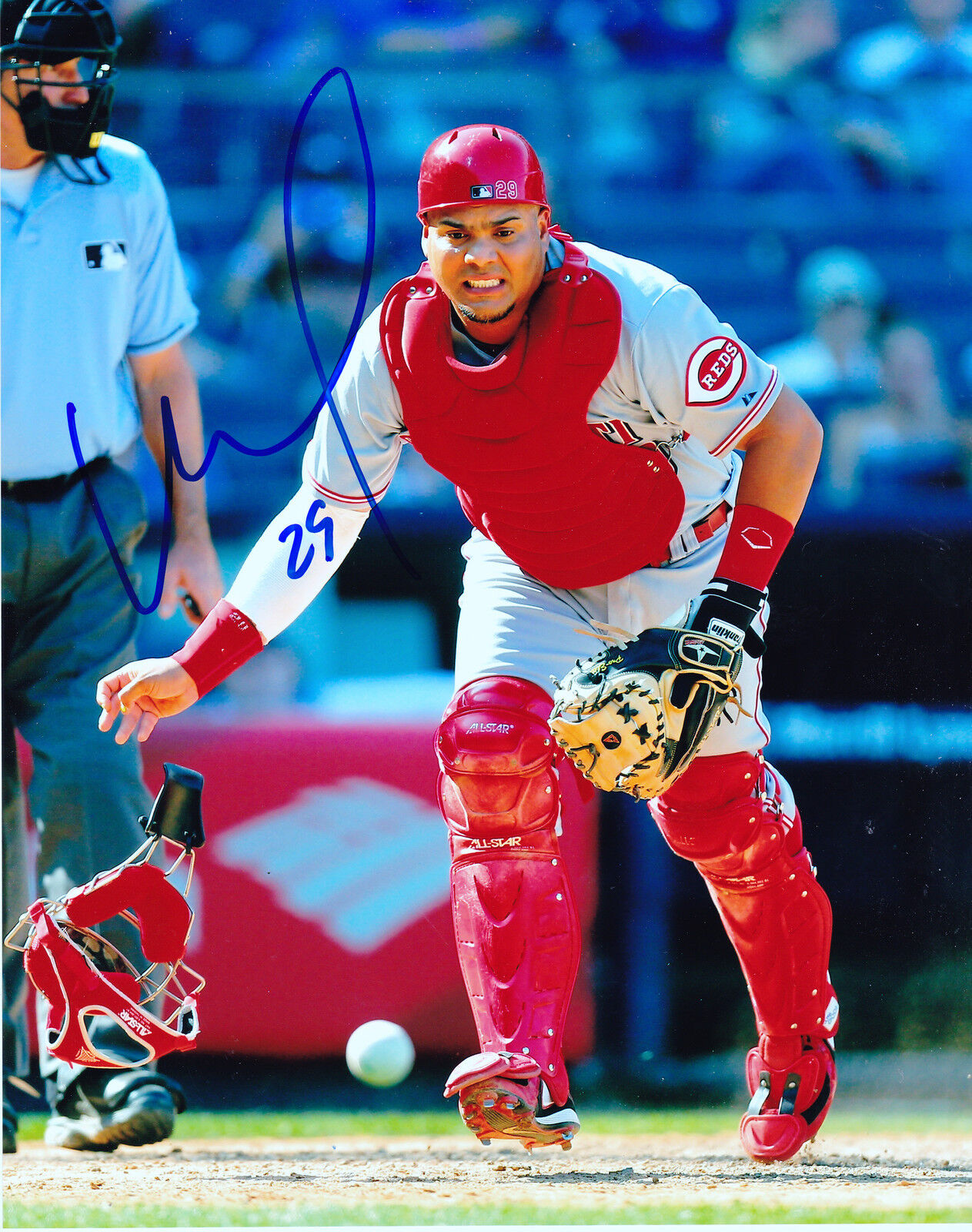 BRAYAN PENA CINCINNATI REDS ACTION SIGNED 8x10