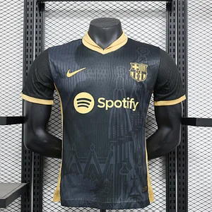 2024/2025 Player Version Barcelona Special Edition Black and yellow Football Shirt 1:1 Thai Quality