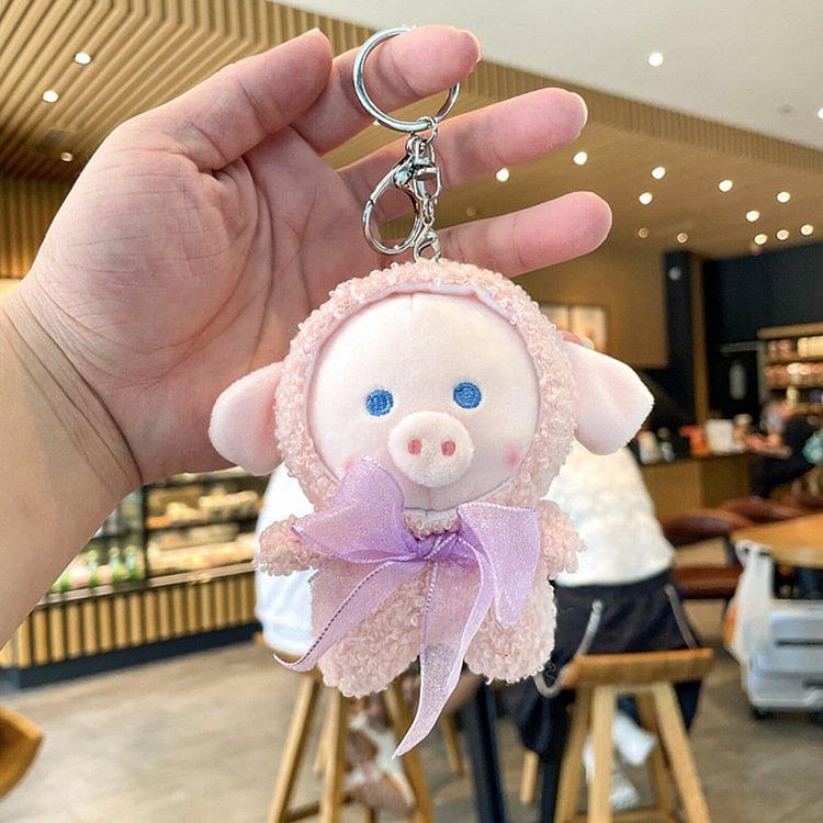Kawaii JK Piggy Plush Keychain
